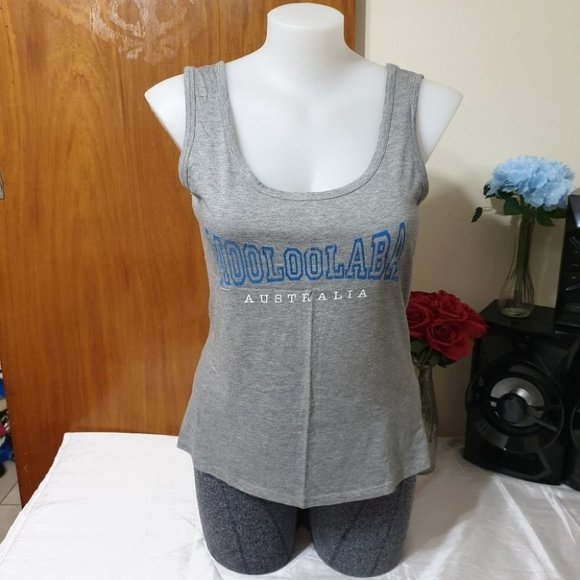 Between the Flags (BTF) AU-14 Gray Sleeveless Singlet Top Tee 100% Cotton NWOT - Picture 2 of 10